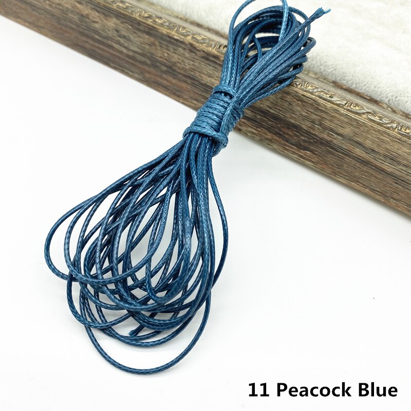 5 yards 1.5mm Waxed Thread For DIY Jewelry Making Thread String Rope String Leather Sewing Hand Wax Stitching For Arts Crafts: 11 Peacock Blue