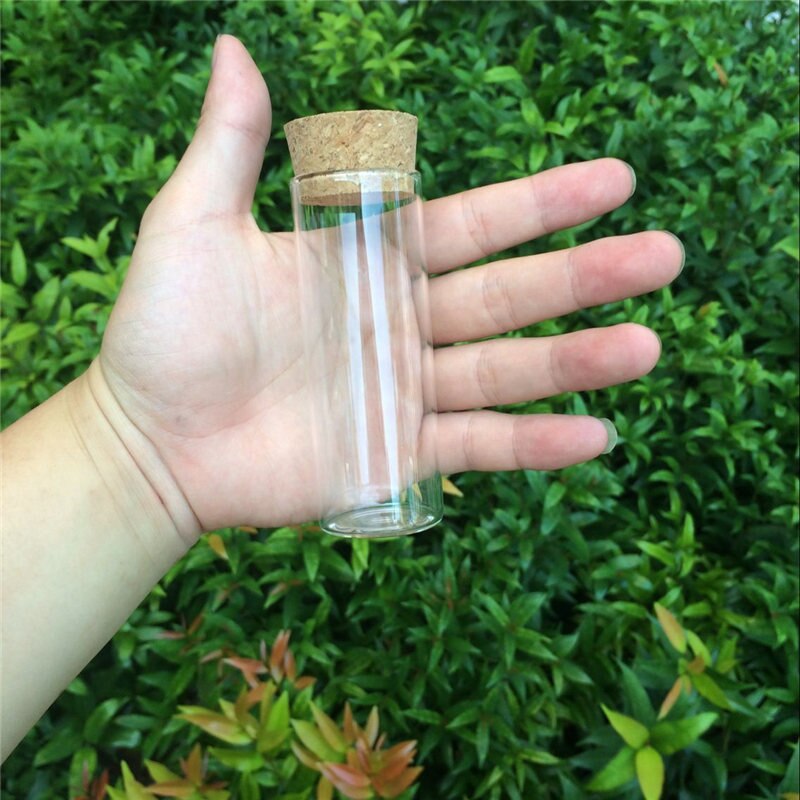 37x100mm 70ml Glass Bottles Vials Jars Test Tube With Cork Stopper Empty Jars Glass Transparent Clear Bottles Corks 24pcs