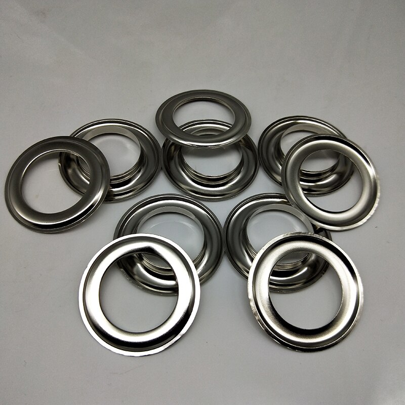 Silver plagg järnöglor med packning 30 mm scrapbooking tillbehör stickade jeans kläder väskor skor 50 st / parti
