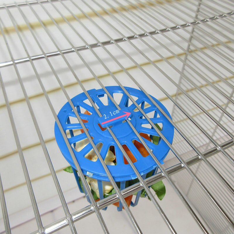 Cute Bird Parrot Feeder Cage Fruit Vegetable Holder Cage Accessories Hanging Basket Container Bird Supplies Plastic Bird Cage
