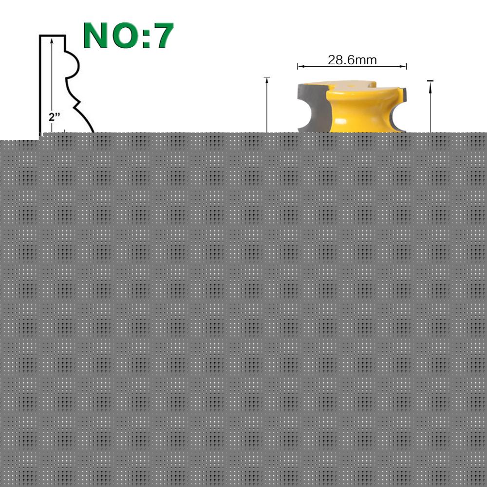 Couteau à lignes coupe-bois, boîtier et moulage de tige de 8mm jeu de mèches de toupie coupe-bois pour outils de travail du bois 1 pièce: NO7