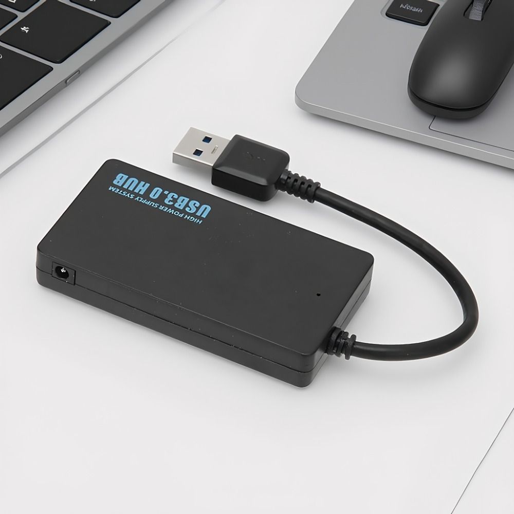 Hub USB3.0 Multifuncional com 4 Portas 5Gbps Plug and Play, Divisor USB de Alta Velocidade Preto para Laptop e Desktop