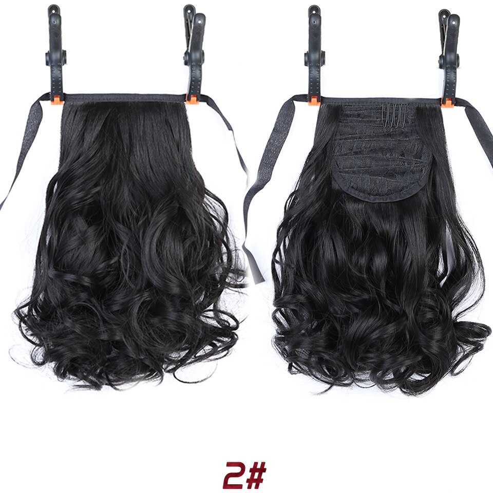 LUPU-coleta de pelo corto rizado para mujer, extensión de cabello con cordón, postizo sintético resistente al calor, tocados: 2