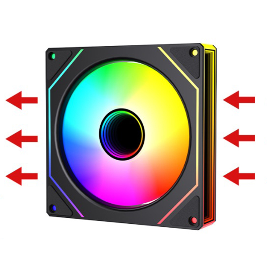 PRISM 7 PRO Case Cooling Fan 12cm ARGB 5V 3Pin 4 Pin PWM Computer Chassis Fan Infinity Mirror Silent Ventilador: Blue