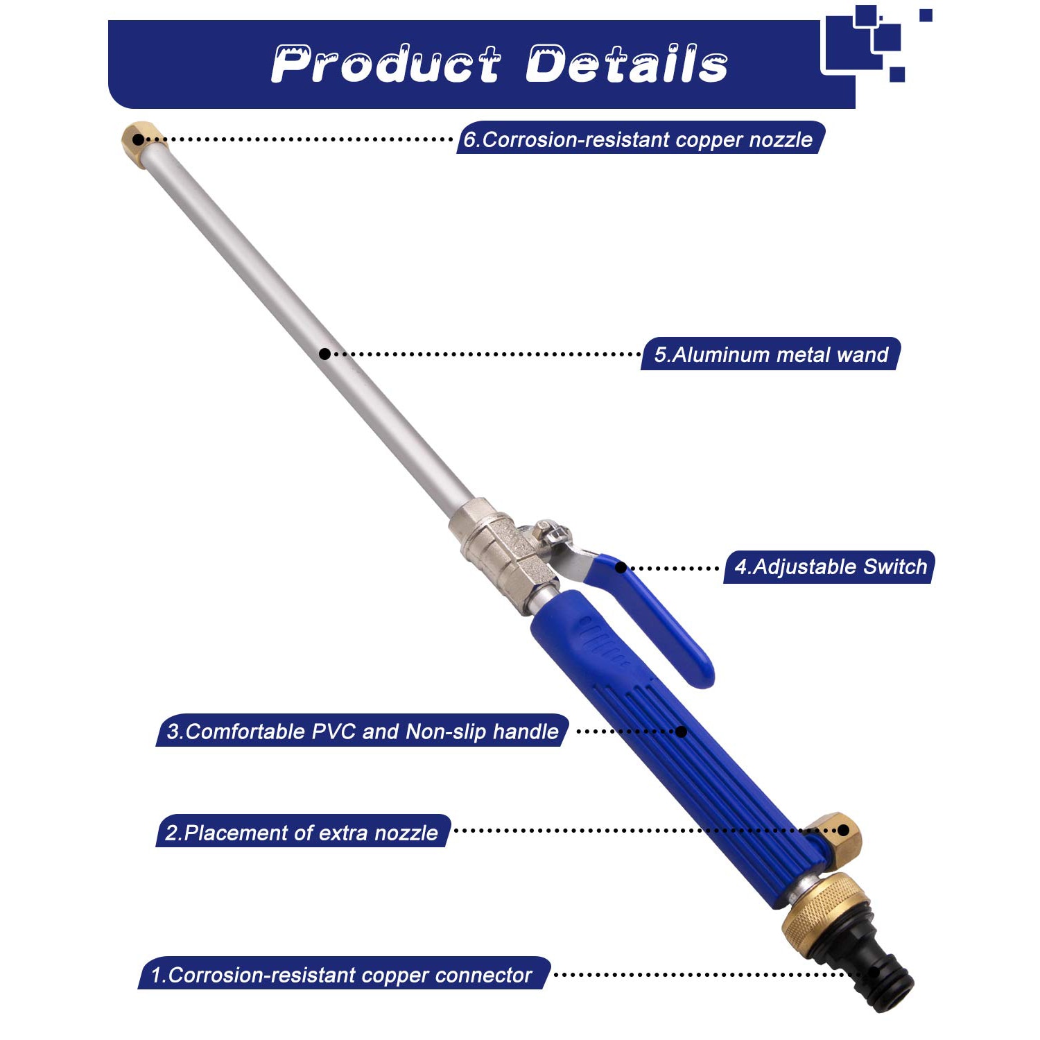 Draagbare Hoge Druk Waterstralen Metalen Jet Tuin Sprinkler Slang Spray Washer Cleaning Tools Wasstraat