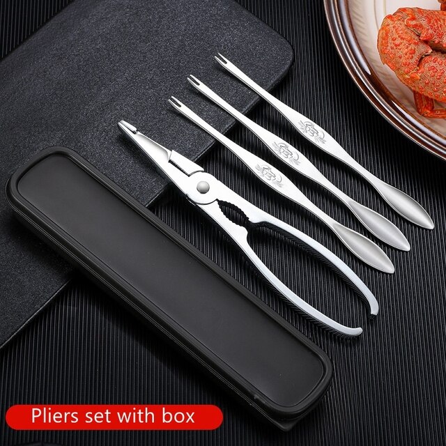 Stainless Steel Crab Tool Set Crab Peel Shrimp Tool Lobster Clamp Pliers Clip Pick Set Seafood Tools Knives Accessories: Type6