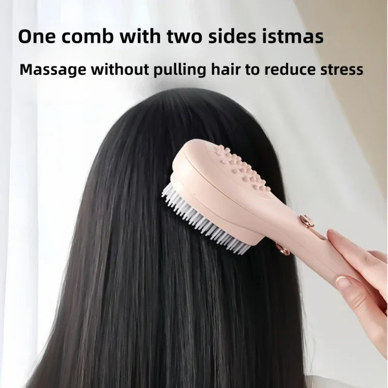 Brosse de Massage du cuir chevelu blanc rose bleu, peigne télescopique Portable, peigne à cheveux autonettoyant pour femmes, outil de coiffure de Salon, peigne magique Compact