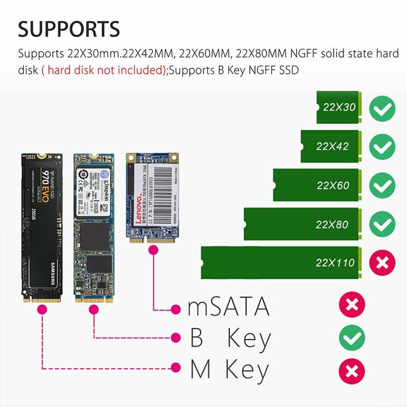 M.2 Ngff Ssd Sata Naar Usb 3.0 Aluminium Harde Schijf Doos Opbergdoos Adapter E6U1