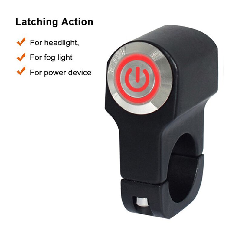 Interrupteur Guidon Moto 22mm – Bouton LED étanche Autobloquant – Accessoire Universel