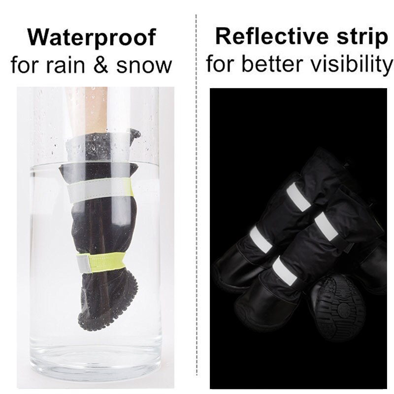 100% wasserdichte Große Hund Schuhe mit Gummi Sohle Winter draussen Schnee Stiefel Naht Abdichtung Regen Jack Stiefel Mittel groß Hund schuhe