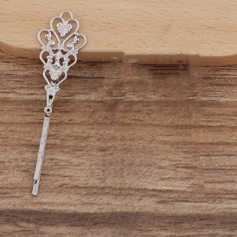 10Pcs Brons Vintage Bloem Spacer Alligator Haar Clips Bobby Pins Haarspelden Haarspeldjes Accessoires Voor Vrouwen Meisjes: White K