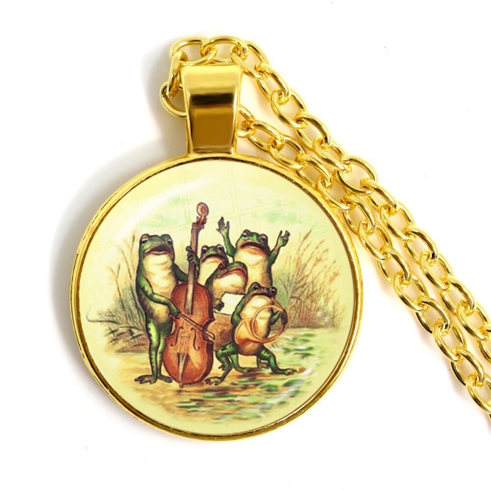 Nouvelle chaîne artisanale Vintage grenouille fée pendentif collier verre Cabochon femmes charme bijoux colares e correntes feminino