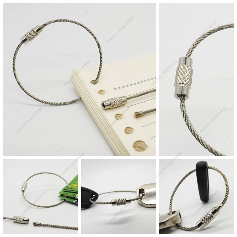 10pcs/package Stainless Steel Wire ring wire cable loop Cable ring for Outdoor Hiking wire rope key loop