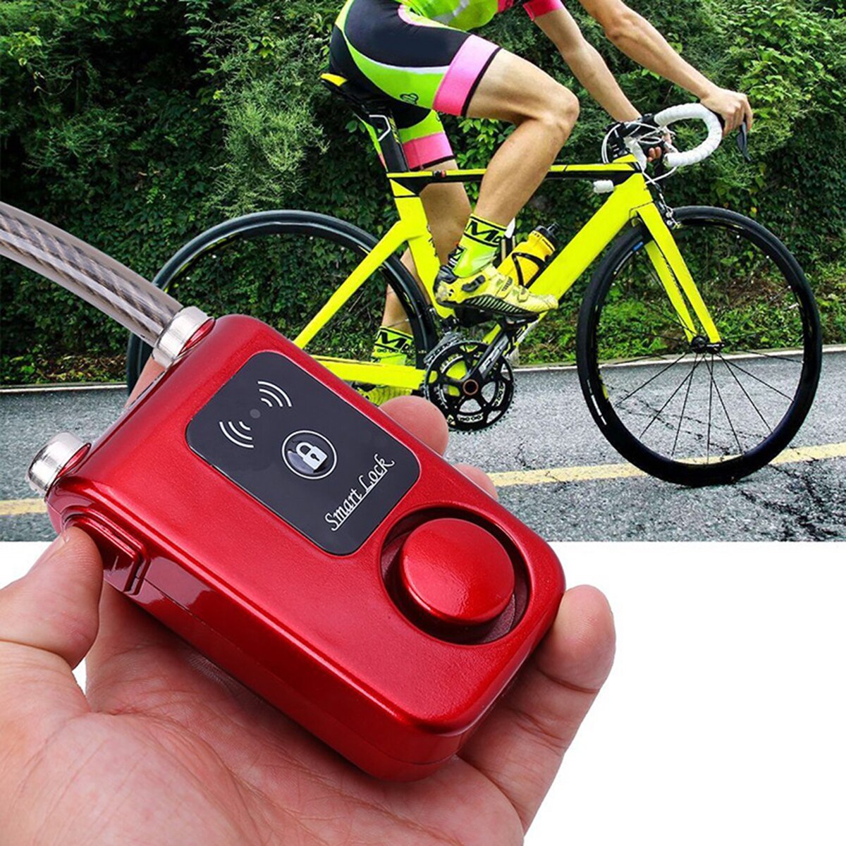 Waterproof APP Control Smart Lock Anti Theft Alarm Chain Lock with 105dB Alarm Bicycle Lock Outdoor for iOS and Android system