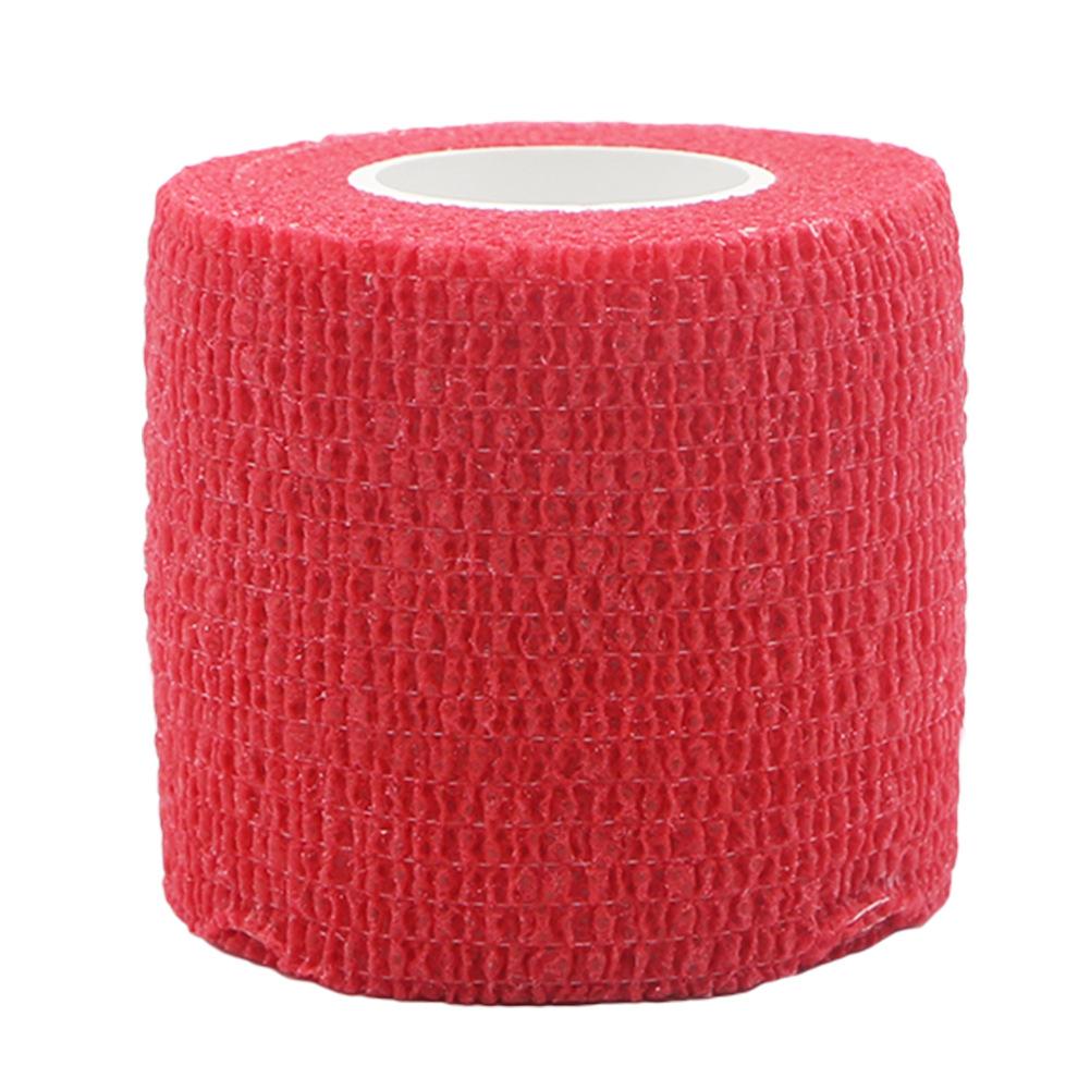 Fitness Team Sports Protection Elastic Bandage Color Nonwoven Fabric Self-Adhesive Elastic Bandage: Red / S