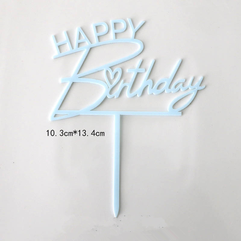 10 Uds. De oro , adorno para tarta de feliz cumpleaños, acrílico dorado y negro, adorno para tarta de de cumpleaños para niños, decoración de postre, para Baby Shower