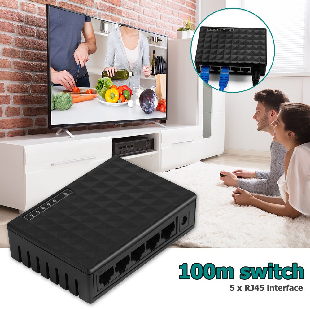 10/100Mbps 5 Hafen Ethernet schalten Klassische Farben Einfache Ausdauernd RJ45 LAN Netzwerk Schreibtisch Schalt Hub Adapter