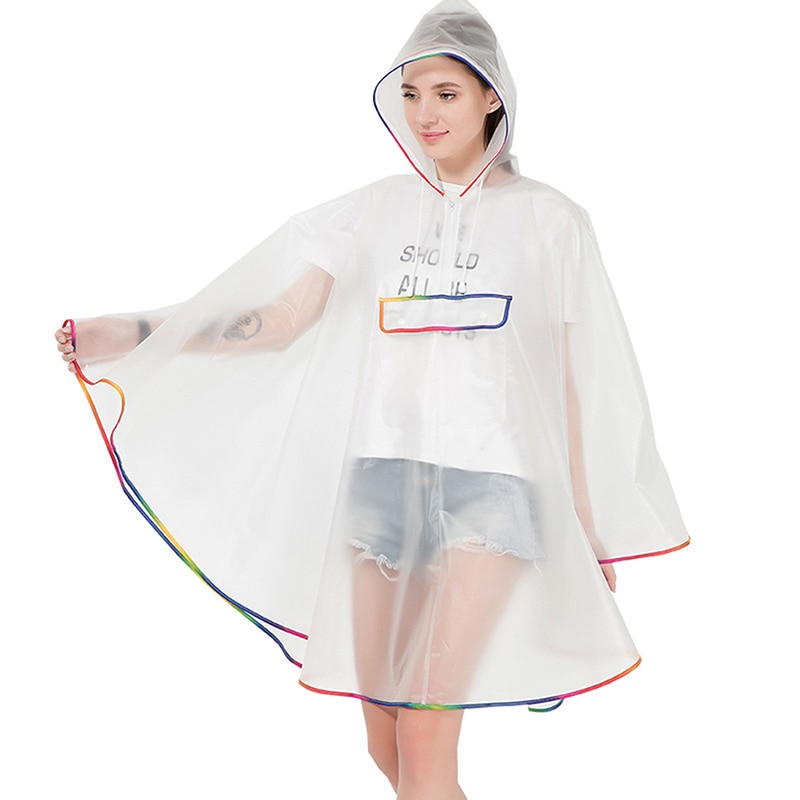 Mode Regen Cap Waterdichte Herbruikbare Plastic Eva Vrouwen Regen Cape Regenjas Mannen Hooded Poncho Voor Wandelen Paardrijden