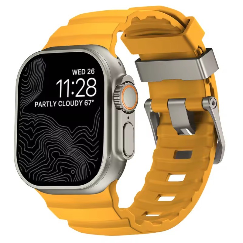Silikonrem sportsarmbånd til iwatch ultra 2 apple watch 10/9/8/1/2/3/4/5/6/7 46mm 49mm 45mm til watch 41 44 40 38 42mm