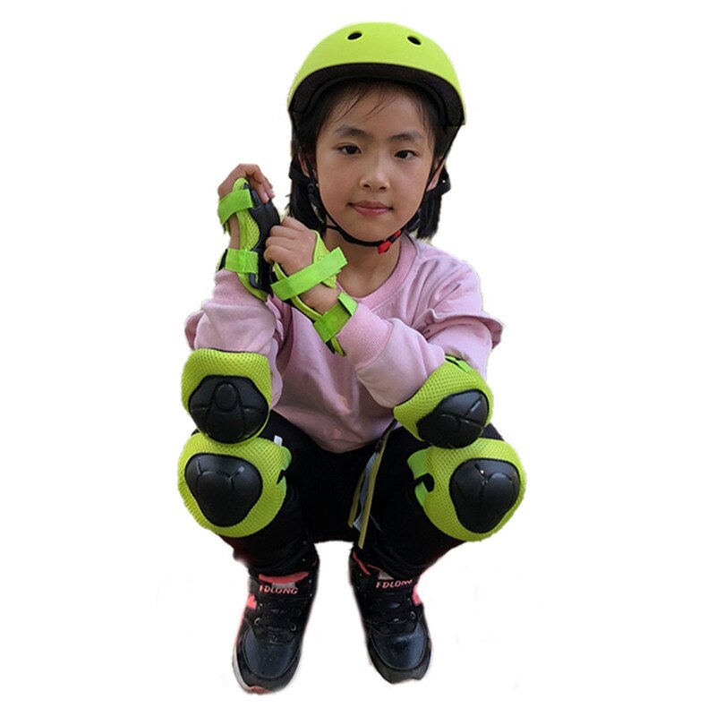 Casco de seguridad para niños, conjuntos de rodilleras para ciclismo, patines y rodilleras, Protector de 7 piezas para niños y niñas, deportes al aire libre