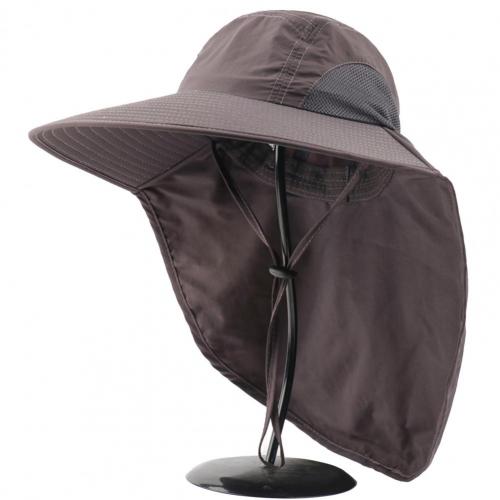 Summer Sun Hat Men Women Cotton Boonie Hat with Neck Flap Outdoor UV Protection Large Wide Brim Hiking Fishing Safari Bucket Hat: Dark Gray