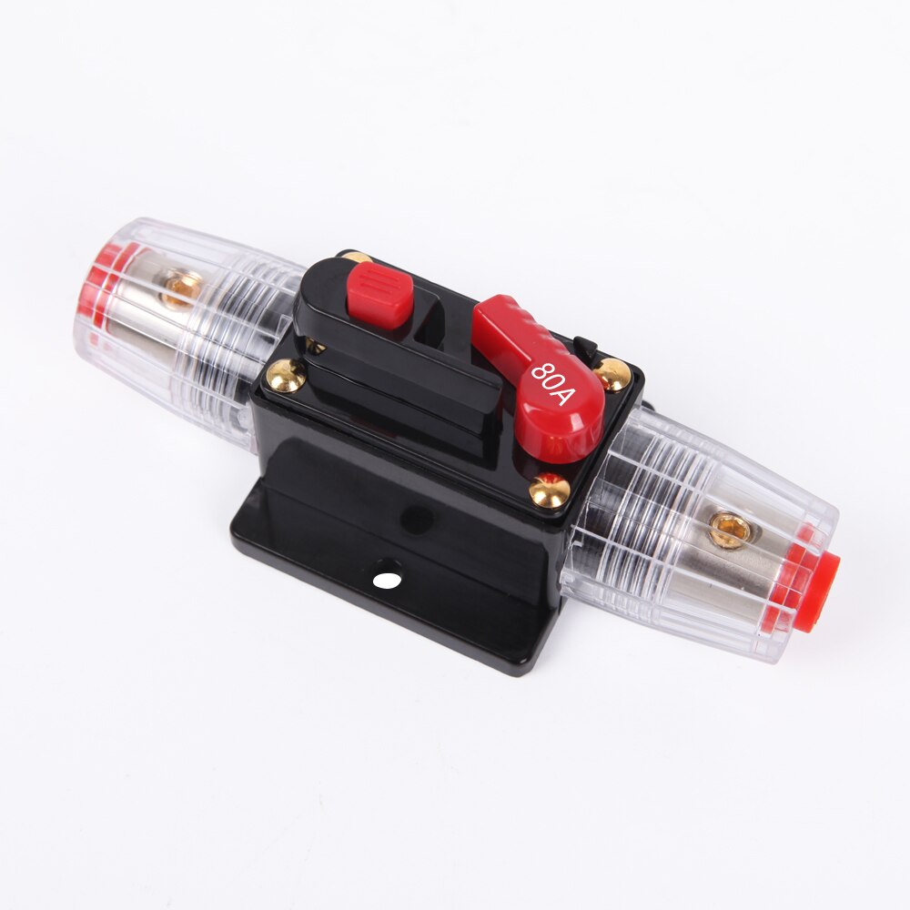 Interruptor de circuito estéreo 50/100/50/30/20/40/60/80A 12V 24V para coche y camión, amplificador de modificación de Audio, reinicio automático de fusible: 80A