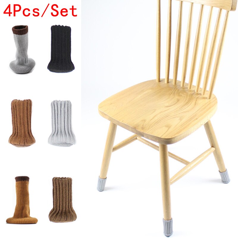 4 stk strikket stol ben sokker møbler bordfødder ben gulvbeskyttere dækker gulvbeskyttelsespuder hjemindretning