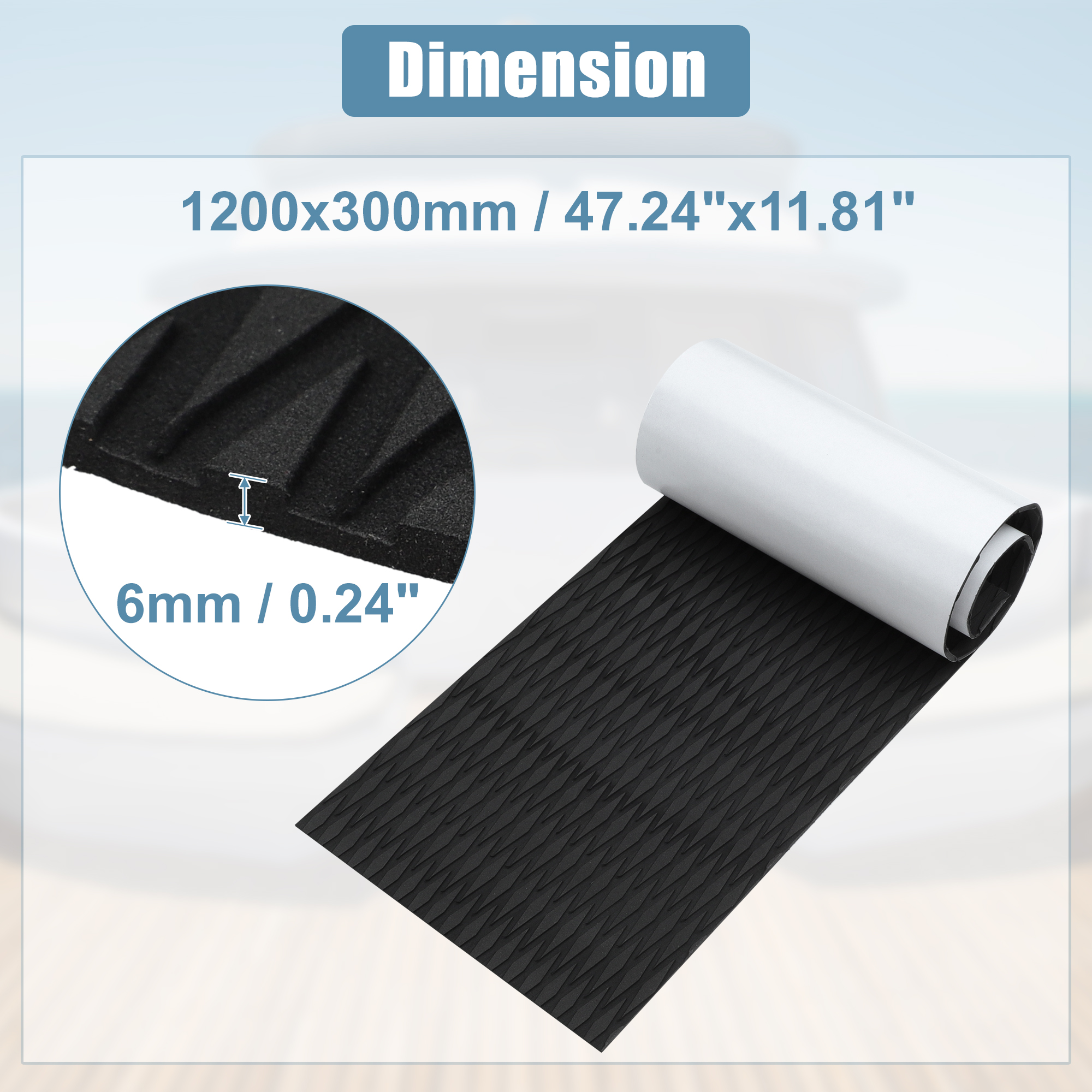 Uxcell 1200x300x6mm EVA Faux Teak blacha pokładowa dywan antypoślizgowy samoprzylepny do łodzi jachtu pokład podkładki podłogowej RV