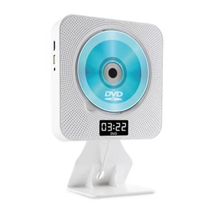 Wall Mounted Bluetooth CD Player With Remote Display Bluetooth Function CD Player Supports Mp3 Wma Vcd Dvd Format English Learn: white