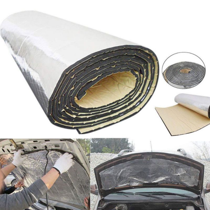 aislamiento de ruido de papel de aluminio para coche 10mm aislamiento de espuma de goma de sonido aislamiento térmico sello del capó insonorizante