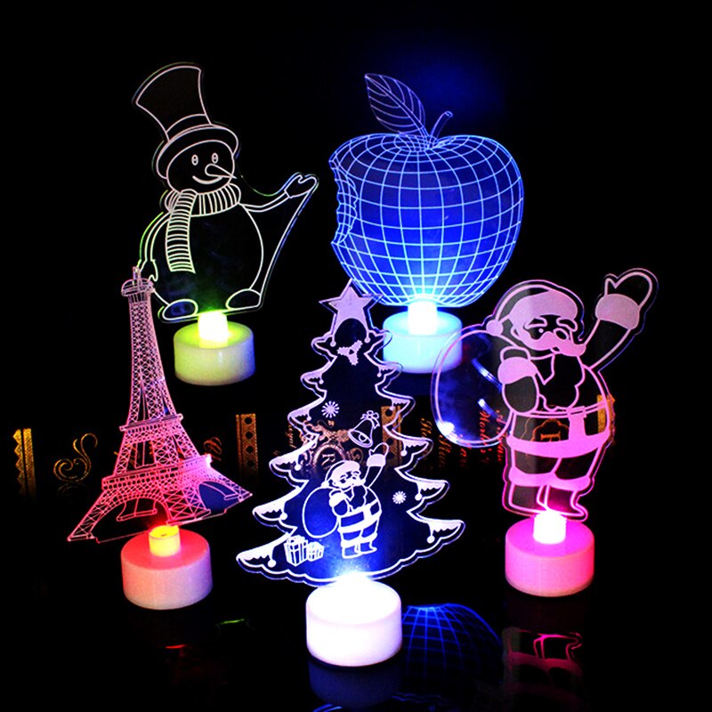 Santa LED Night Light Luminous Toys Kids Acrylic Christmas TreeToy Girls Boys Bedroom Decor Glow In The Dark Toys