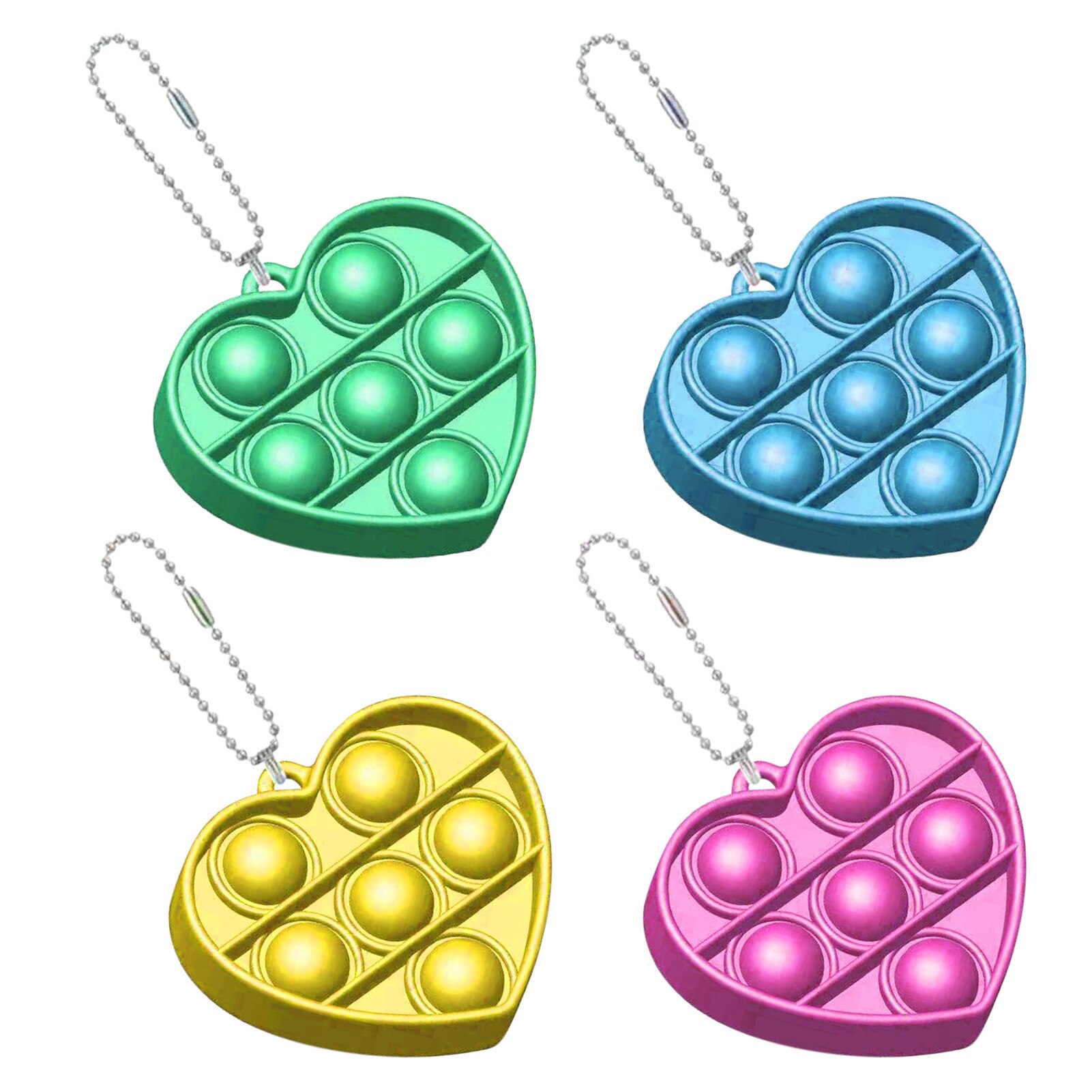 Push Bubble Fidget Antistress Toys Adult Kids Rainbow Heart Shaped Pop Fidget Sensory Toy Autism Special Needs Stress Reliever