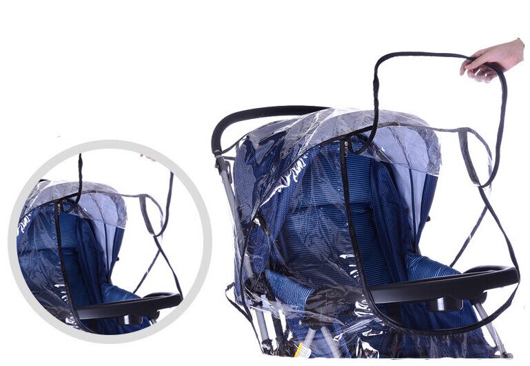 Mærke baby klapvogn regnbeklædning universal klapvogn barnevogn buggy regnbetræk gennemsigtigt regnslag
