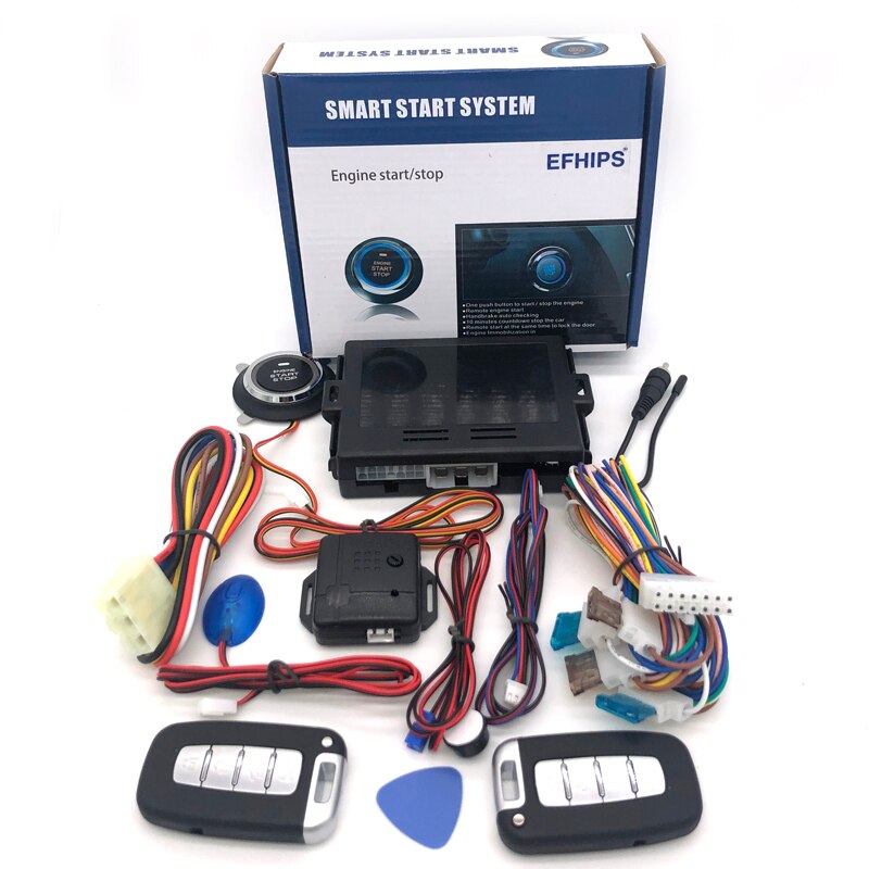 Keyless entry system for car trolley One key to start the engine button Car alarm remote start remote preheating and cooling