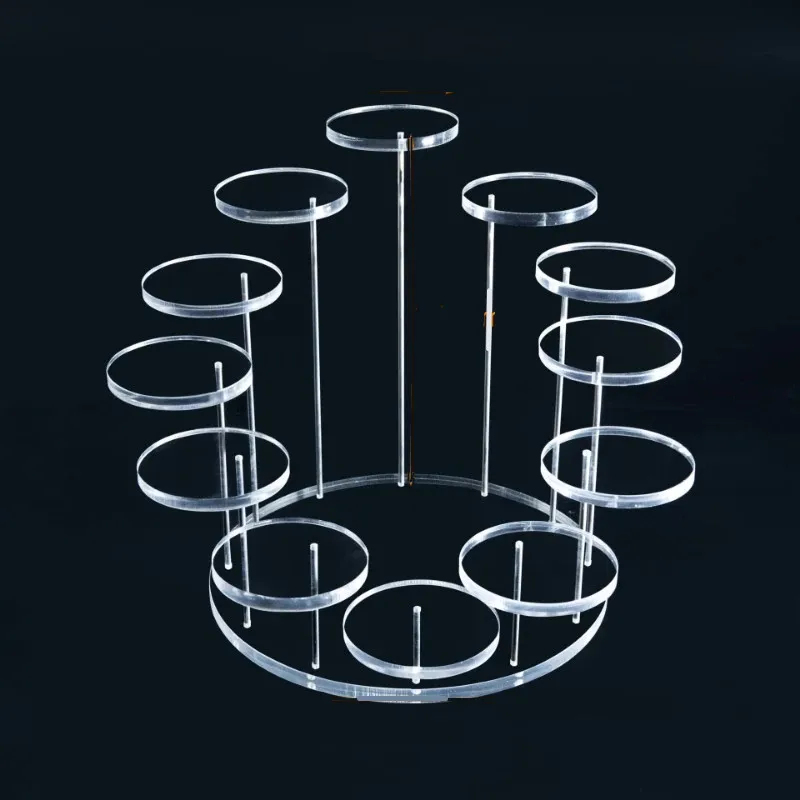 1 Set Cupcake Stand Acrylic Display For jewelry Cake Dessert Rack Wedding Birthday Party Decoration Tools: Beige