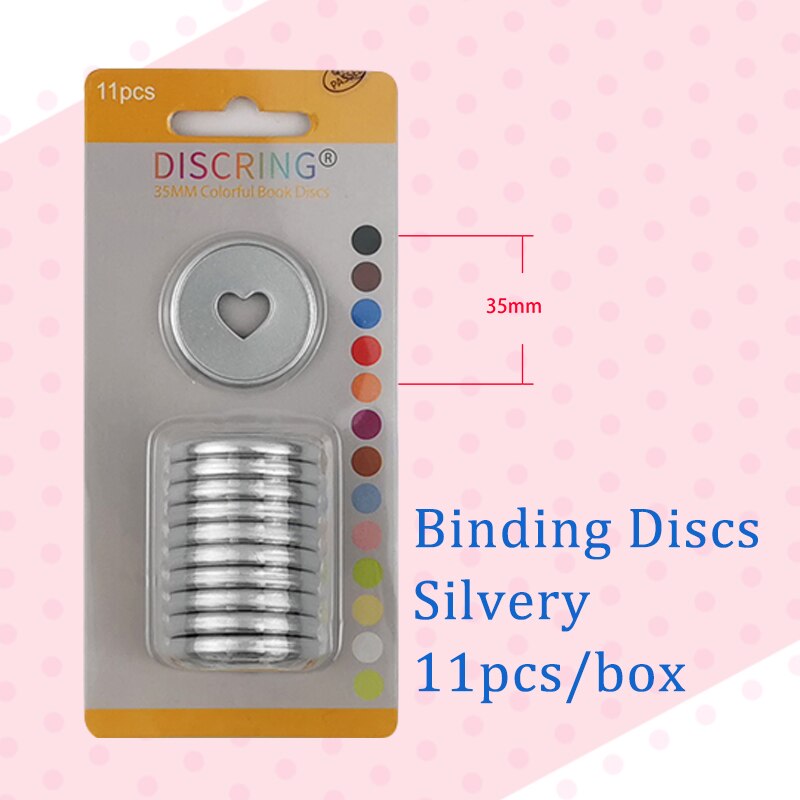 11pcs/1box Colour Mushroom Hole 35mm Plastic Matte Binding Discs Notebook Binder Ring Discs Button Planner Binder DIY Scrapbook