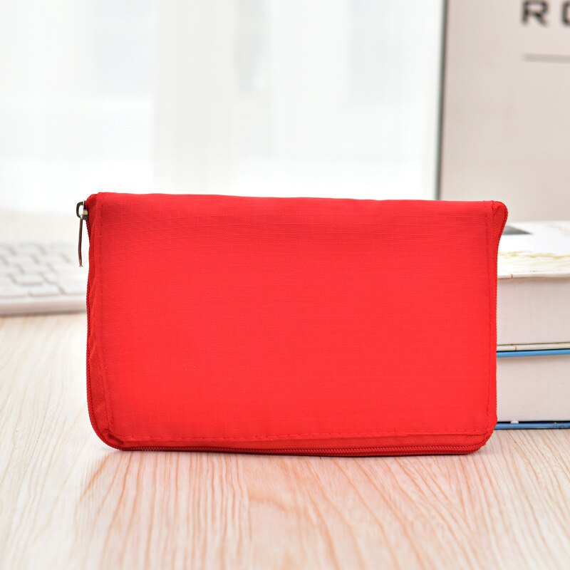 Folding reusable bags Eco Shopping Tote Handbag Shoulder Bag Oxford Travel Cartoon Bag reusable grocery bag: Red