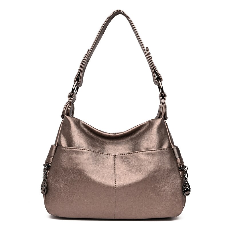 Casual female tote shoulder bag women's soft leather handbags ladies china black wine hand bag crossbody bags for women sac: gold