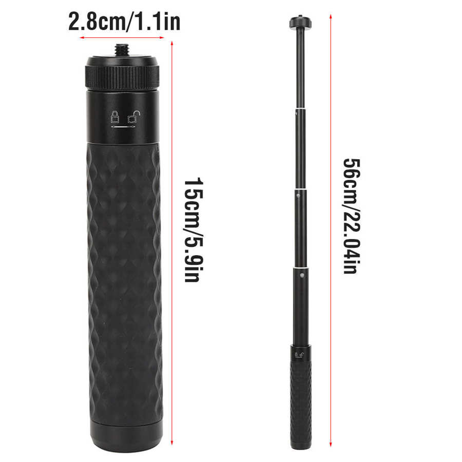 Verlengstuk Telescopische Pole Vier Sectie Selfie Stick Voor Telefoon Stabilisatorsteun 1/4 ''Standaard Schroef Gat Monopod