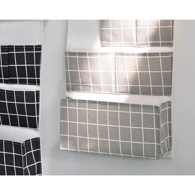 5 Pockets Cotton Linen Fabric Wall Door Hanging Bag Organizer Storage Pouches Wardrobe Closet Storage Bag Sundries Pouches