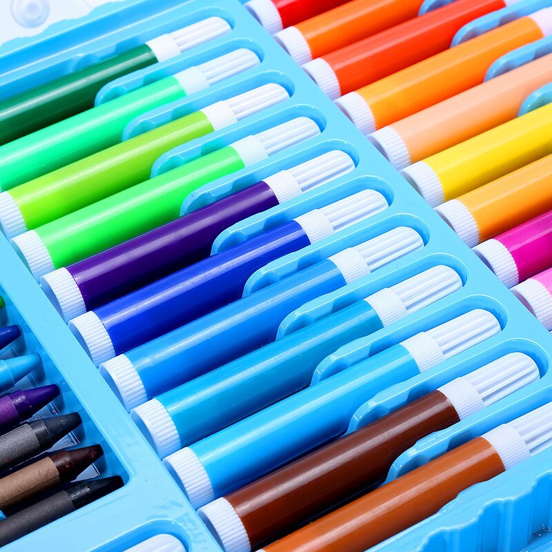 90pcs/set Kids Art Set Children Drawing Painting Set Water Color Pen Crayon Oil Pastel Paint Brush Drawing Tool School stationer