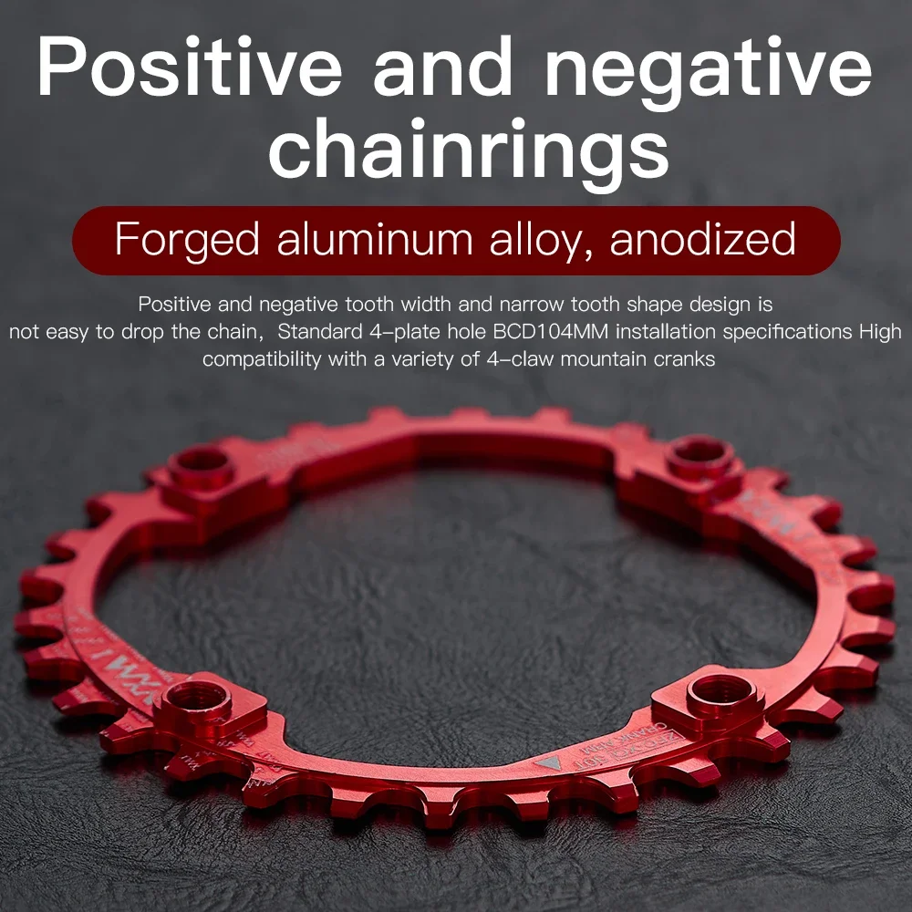 VXM-104BCD Mountainbike Crank Kettingblad Ronde 30 T-52 T Smalle Brede Ketting Wiel Ster Ring MTB licht 104 BCD Fiets Accessoire