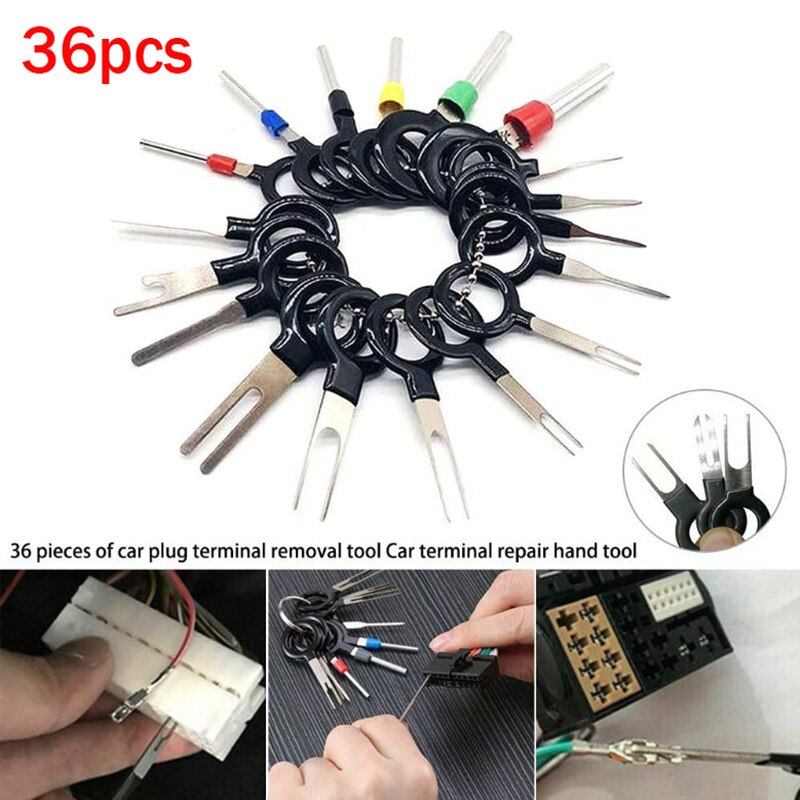 36pcs Terminal Removal Tool Key Extractor Pin Extraction Tool Kit for Depinning Crimp Wire Connector