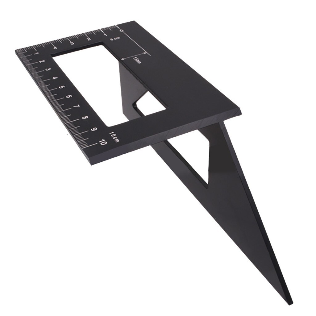 Multi-function angle ruler Measuring Ruler Aluminum Woodworking Scriber T Ruler Multifunction 45/90 Degree Angle Ruler#g35: Brown