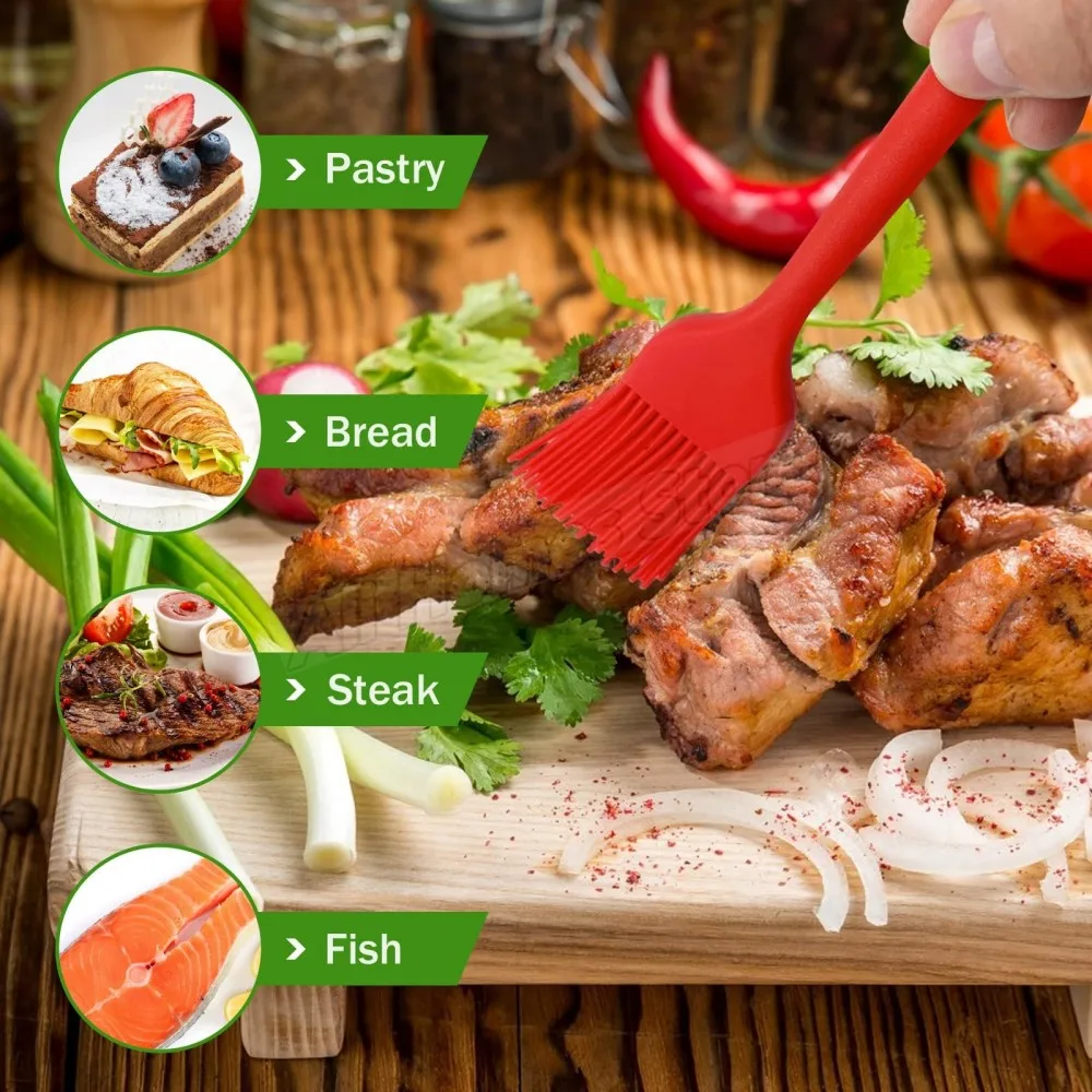 5/3/2/1 Uds. Cepillo de cocina de silicona, cepillo para repostería, cepillo de aceite para cocinar, para salsa, mantequilla, marinada, cepillos para alimentos, barbacoa, parrilla, Baster