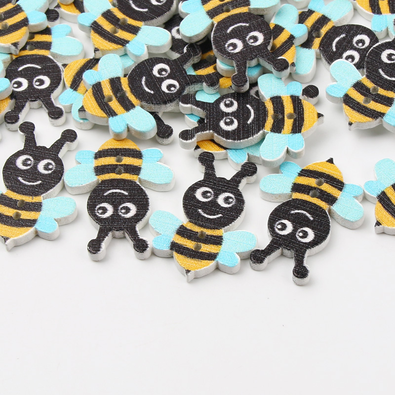 Boutons en bois d'animaux à 2 trous, 20 pièces, abeille mignonne, pour accessoires de couture, vêtements, couture, Scrapbook, artisanat de décoration: Cuivre antique