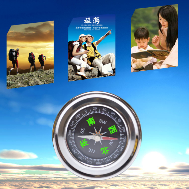 Portable Compass Camping Hiking Large Metal Stainless Steel Compass Navigation For Outdoor Activities Waterproof Outdoor Tools