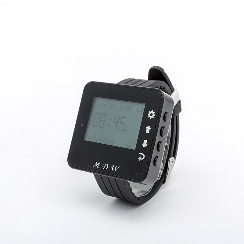 Mindewin 433MHz montre téléavertisseur appel récepteur serveur appel téléavertisseur système d'appel sans fil Restaurant équipements restauration: black