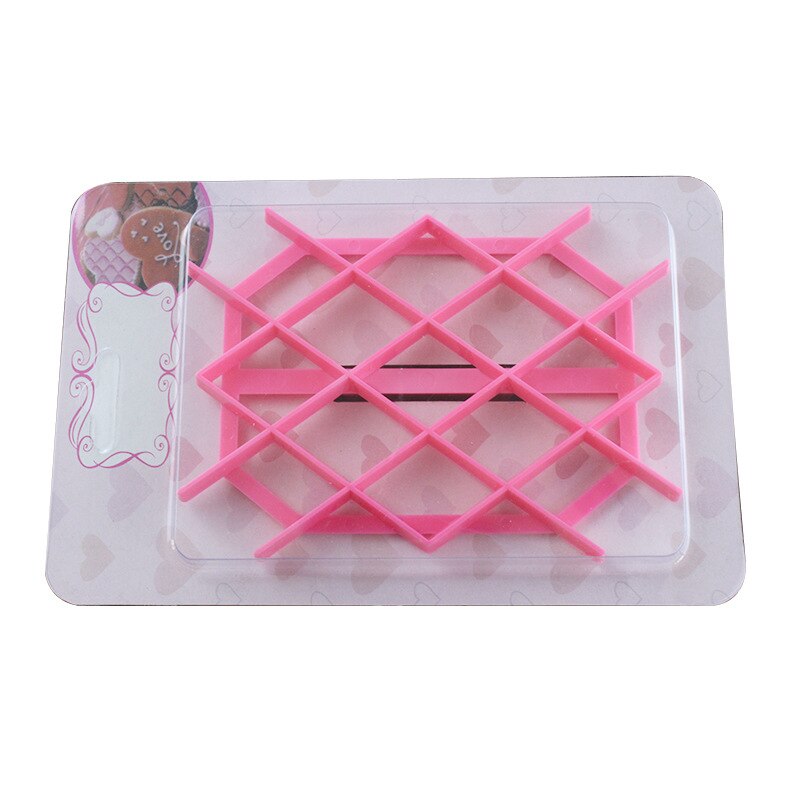 Roze Diamant-Vormige Cookie Cutter Decoratie Snijden Mold Keuken Taart Tools Bakvorm Fondant Cake Vlot Embosser Mal