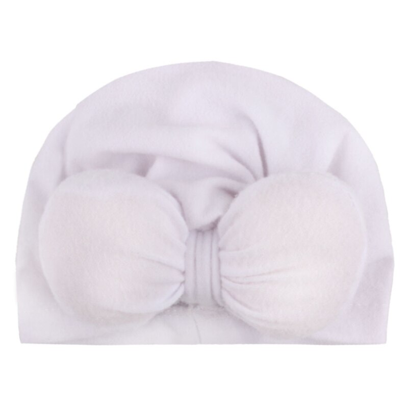 Cotton Hat Knotted Bow Headwear Baby Solid Color Indian Turban Newborn Toddler Kids Baby Boy Girl Warm Soft Cap: 06
